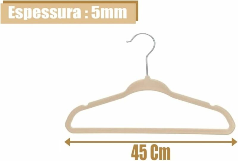 Kit 50 Cabides de Veludo 360° Antideslizante Kit Cabide para Roupas Camiseta Calça - Image 2