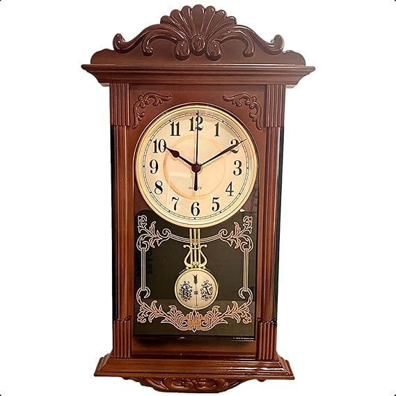 Relógio de Parede Antigo Quickway Rustico Harry Potter - Cor Madeira Vintage Grande Com Pêndulo Silêncioso Que Balança Moderno Para Cozinha, Sala De Estar