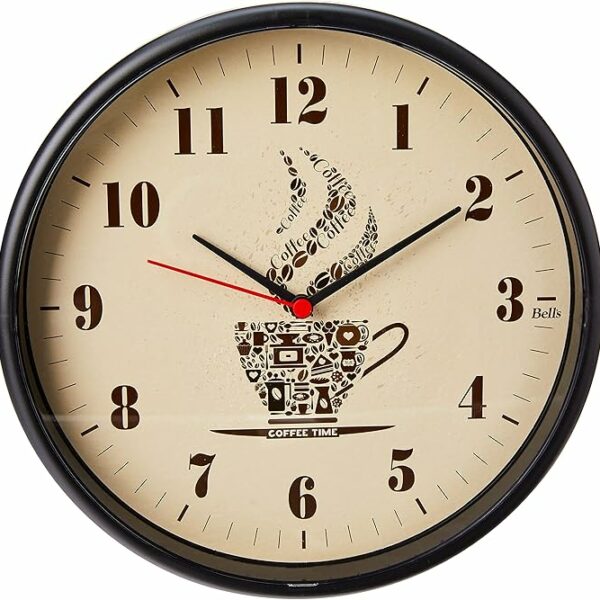 Relogio De Parede Redondo Cafe Preto 25,8cm. - 01 Unidade Bell´s Multicor