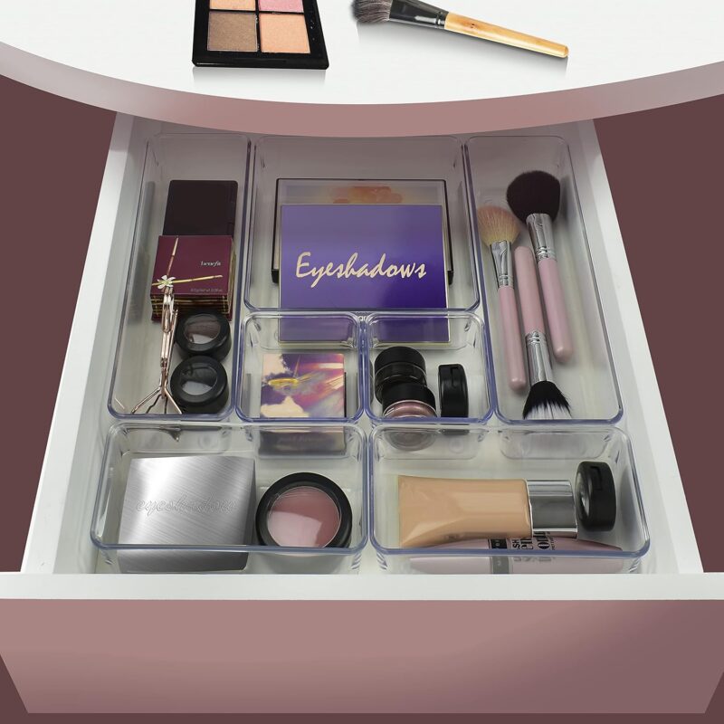 Kit Organizadores Acrimet Transparentes – 7 Potes Modulares para Gavetas, Armários e Bancadas - Image 4